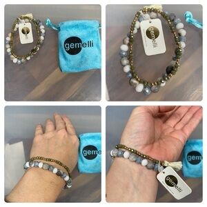 Gemelli Izzy bracelet set crystal beads tassel